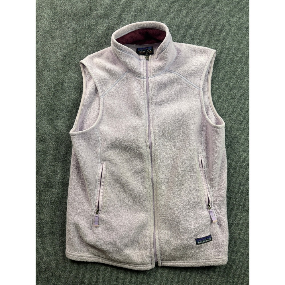 Patagonia Synchilla Fleece Vest Womens Large Purple Full Zip‎ Sleeveless Jacket